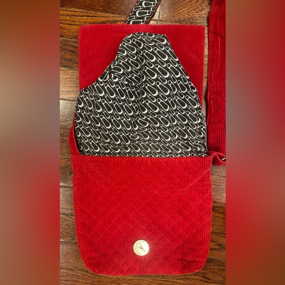 Red Corduroy Quilted Collegiate Purse Alabama Crimson Tide Crossbody Front Flap - Picture 5 of 7